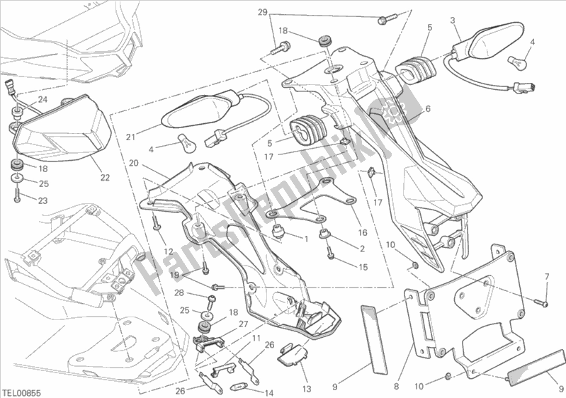 Todas las partes para Luz De La Cola de Ducati Streetfighter 848 USA 2015